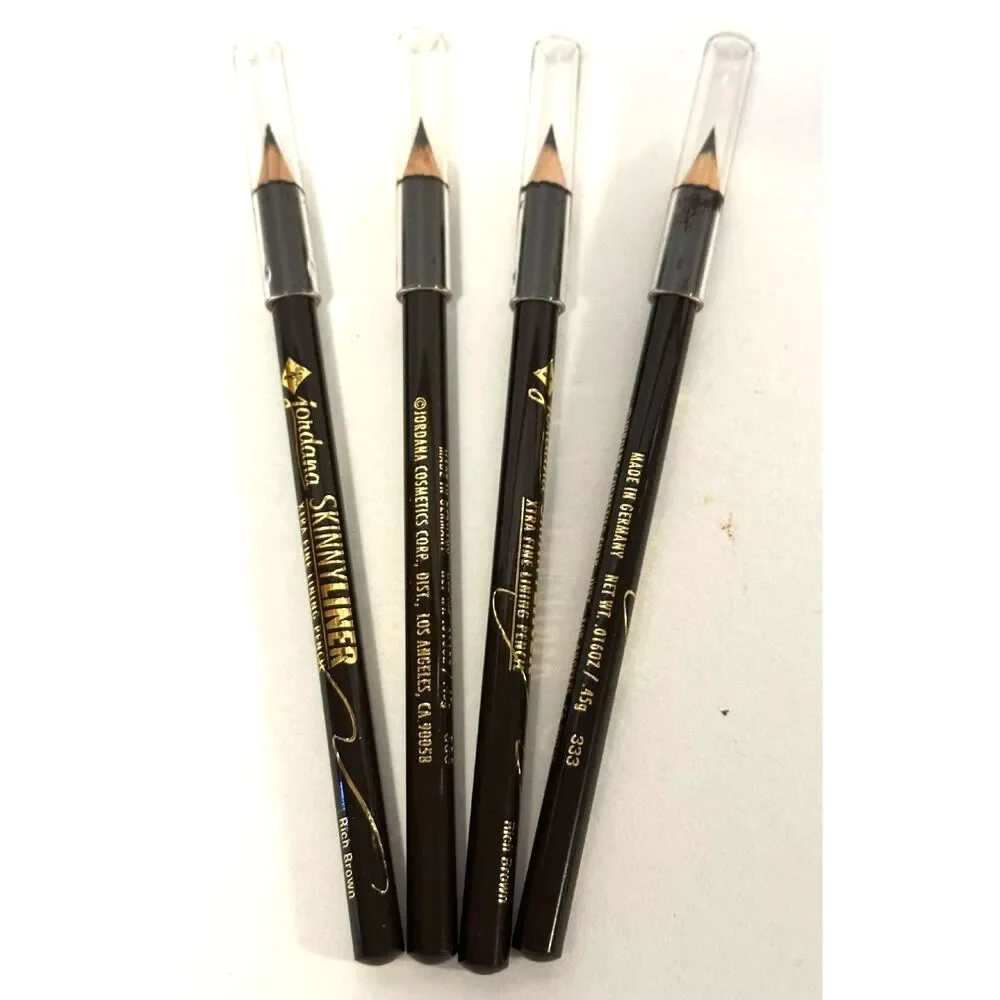 4x Jordana Skinnyliner Xtra Fine Lining Pencil #333 Rich Brown NEW BUNDLE OF 4